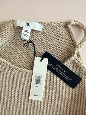 Banana Republic Cotton-Silk Knit Tank in Light Beige